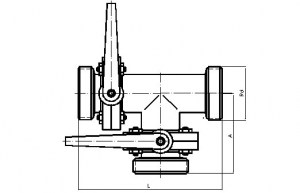 Клапан 3-х ходовой дисковый (резьба-резьба-резьба) – DIN Экомаш